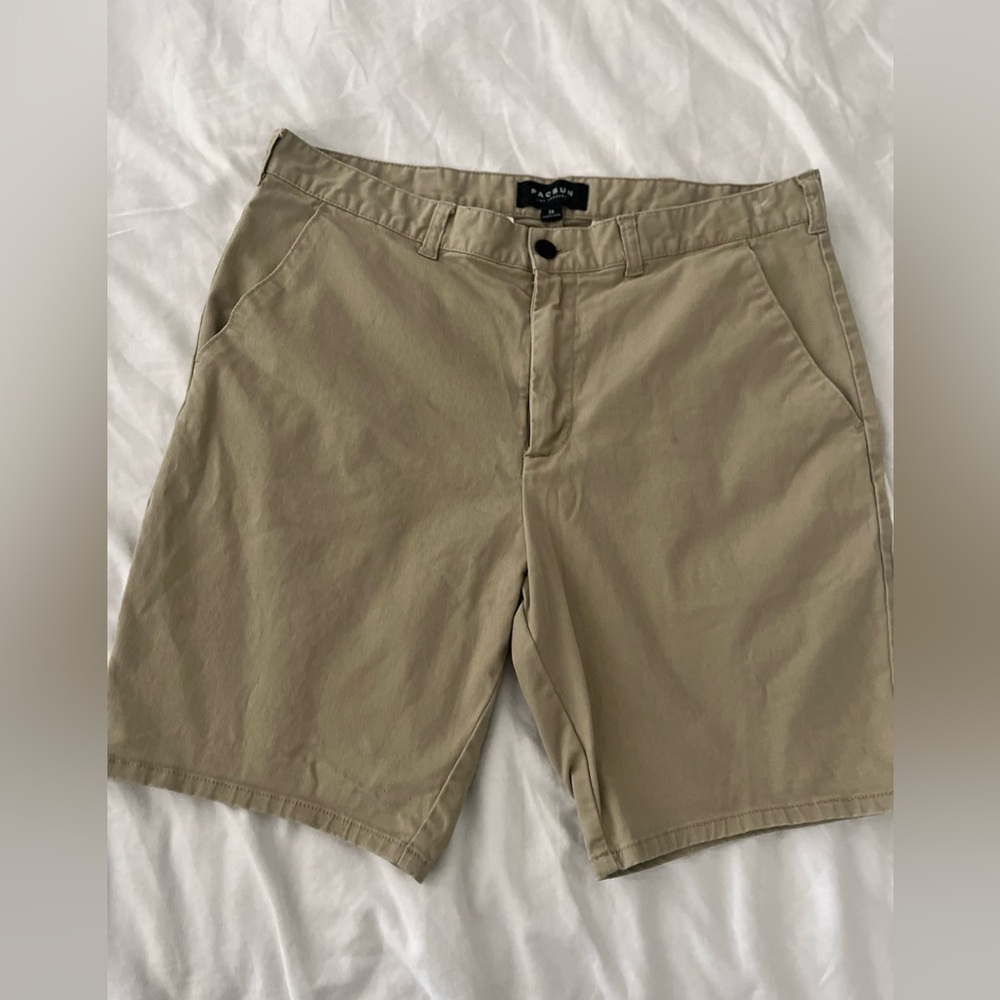 PacSun Tan Flat Front Shorts Casual Style